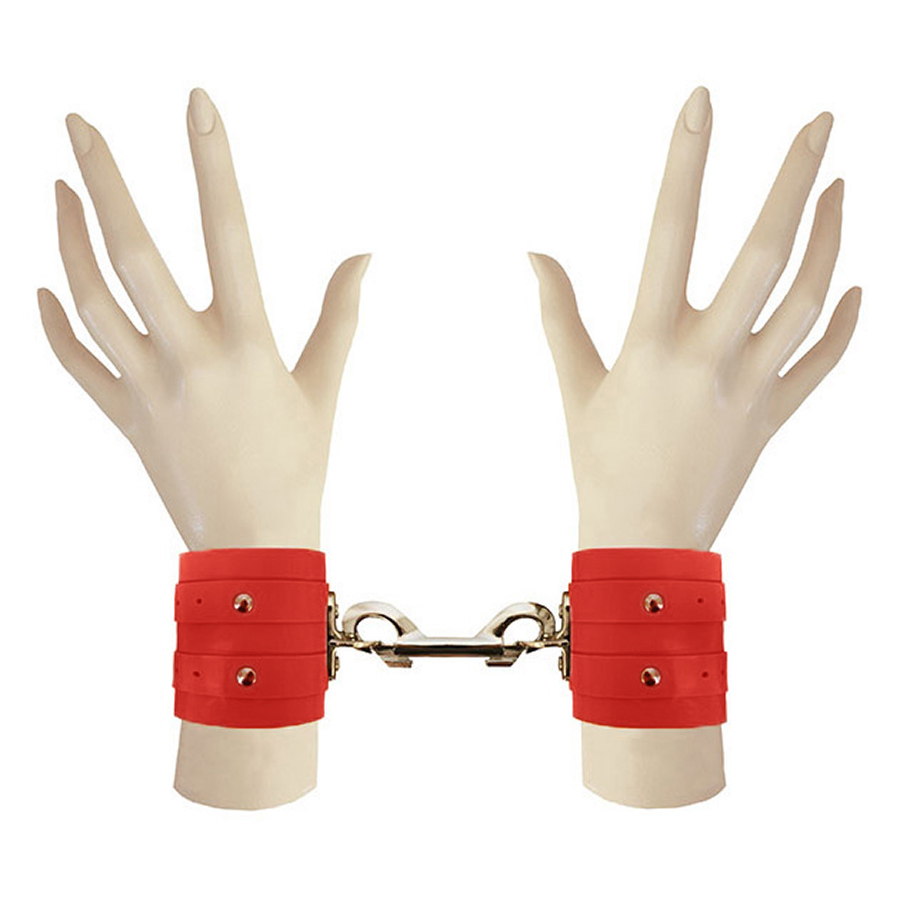 Atsuko Kudo Latex Restricted Wrist Cuffs in Supatex Red