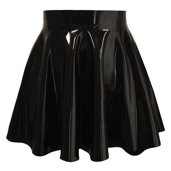 Atsuko Kudo Latex Skater Skirt in supatex black