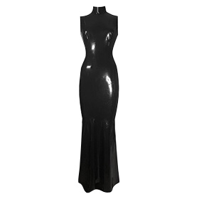 Atsuko Kudo Latex Sleeveless Joy Belle Gown in Black