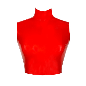 Atsuko Kudo Latex Sleeveless Joy Crop Top in Supatex Red