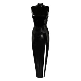 Atsuko Kudo Latex Sleeveless Joy Evening Dress in Supatex Black