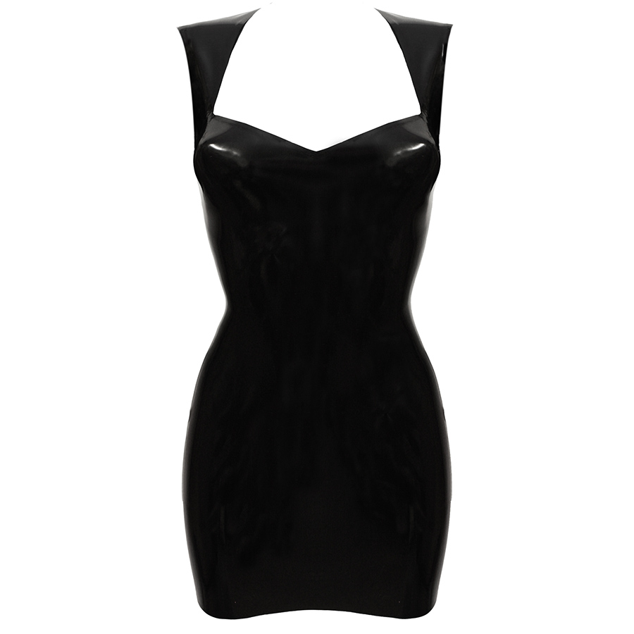 Atsuko Kudo Latex Sleeveless Juliet Mini Dress in Supatex Black