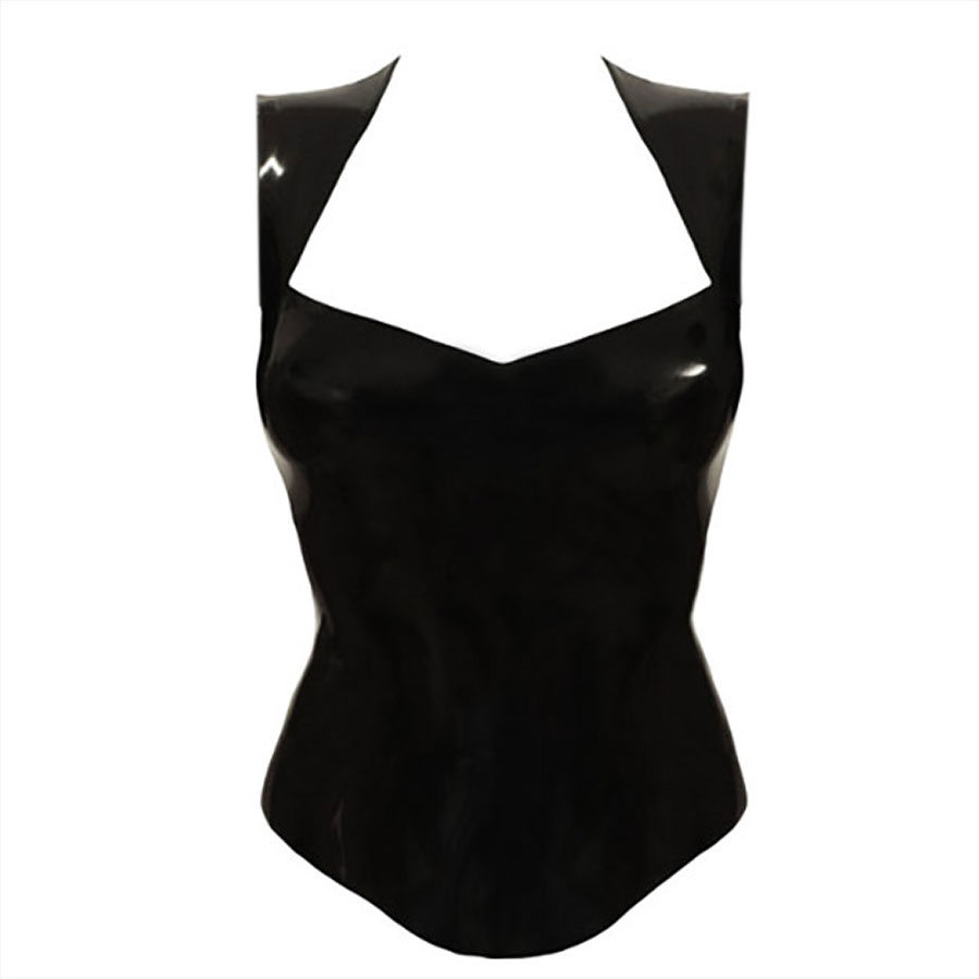Atsuko Kudo Latex Sleeveless Juliet Top in Supatex Black