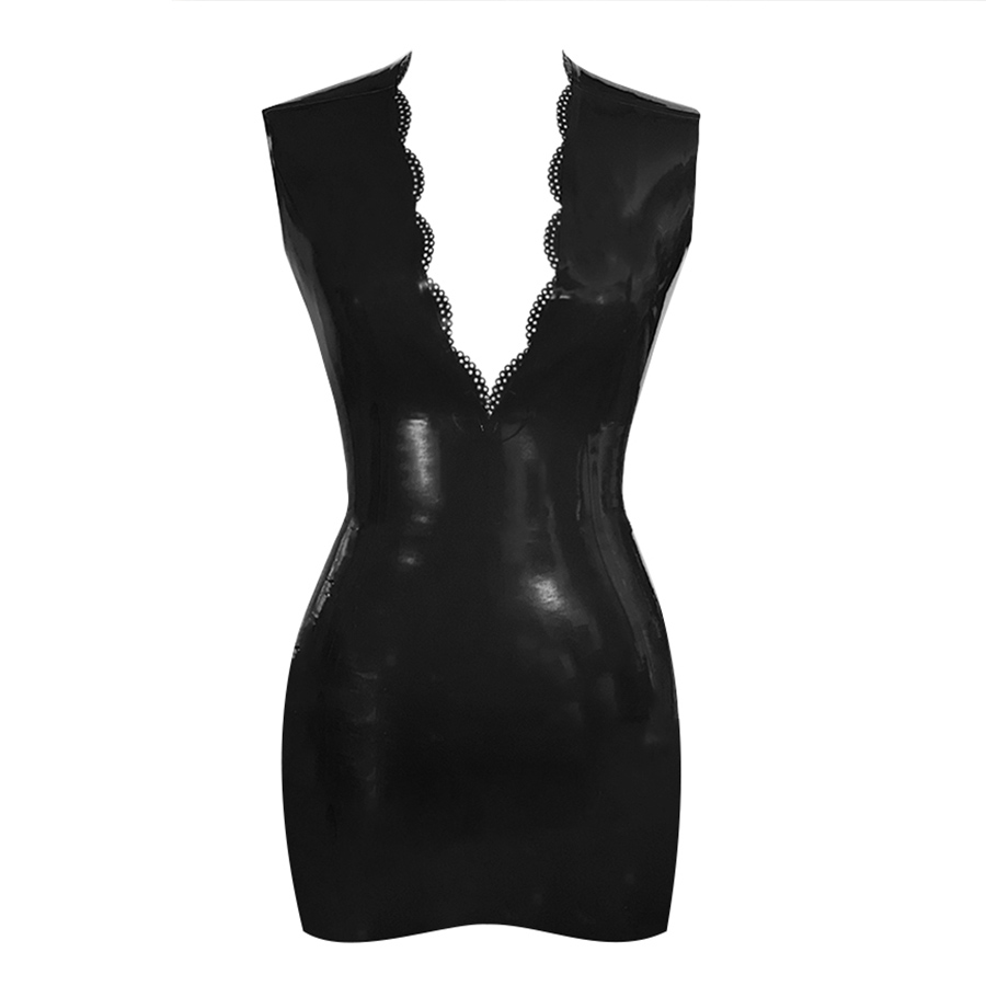 Atsuko Kudo Latex スリーブレス リンデミニドレス in 