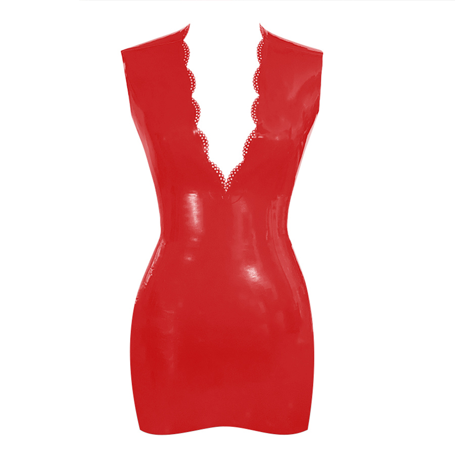 Atsuko Kudo Latex スリーブレス リンデミニドレス in 
