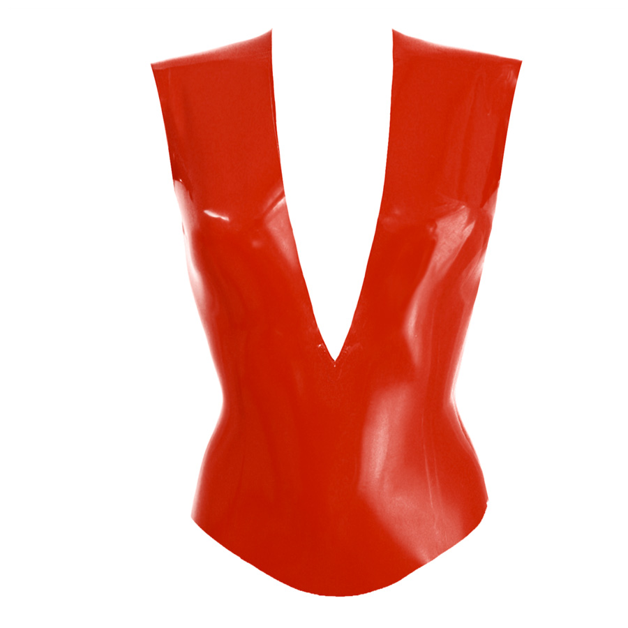 Atsuko Kudo Latex Sleeveless Linde Top in supatex red