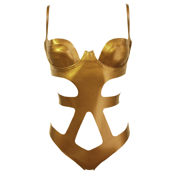 Atsuko Kudo Latex Star Cutout Body in Antique Gold