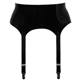 Atsuko Kudo Latex 4 Suspender Belt in Supatex Black