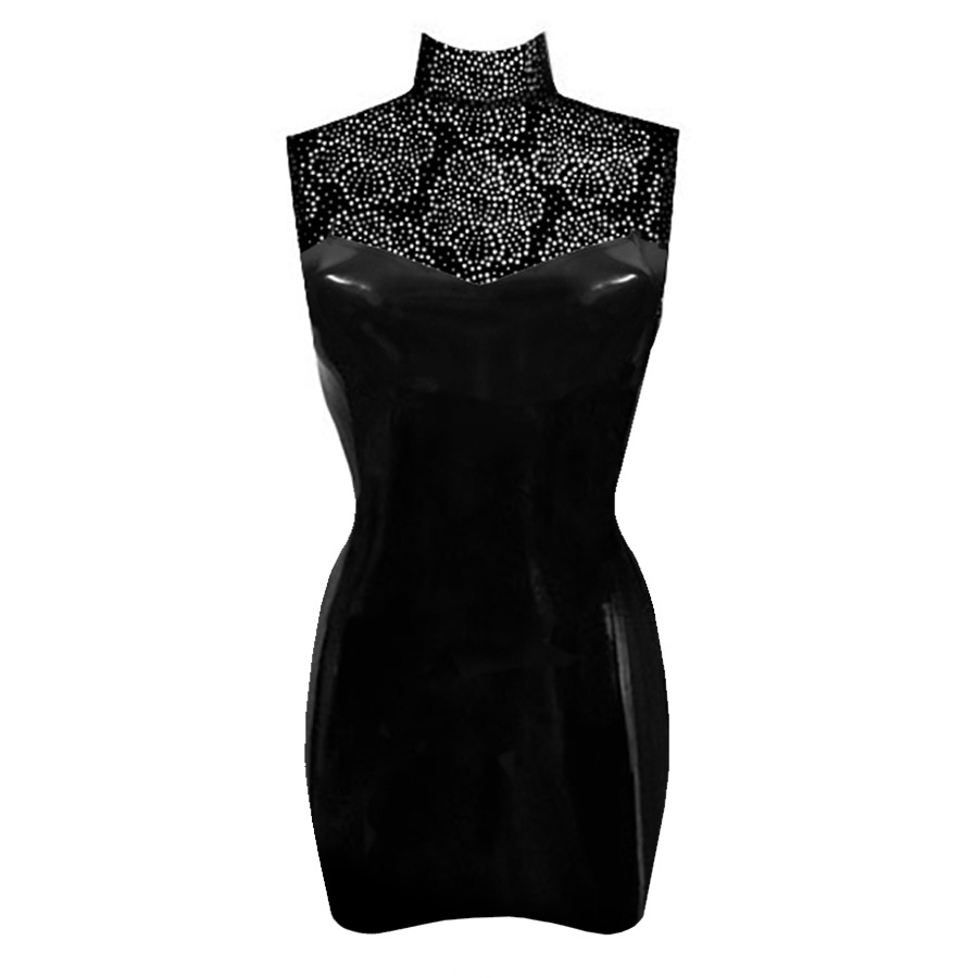 Atsuko Kudo Latex Sweetheart Mini Dress in supatex black