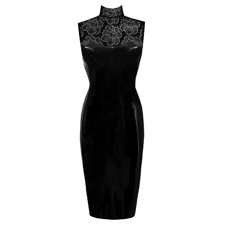 Atsuko Kudo Latex Sweetheart Pencil Dress in supatex black