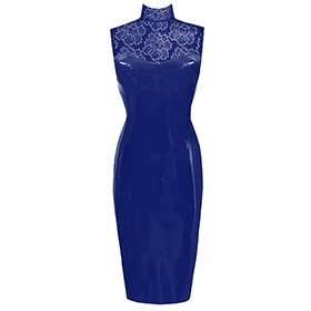 Atsuko Kudo Latex Sweetheart Pencil Dress in supatex royal blue
