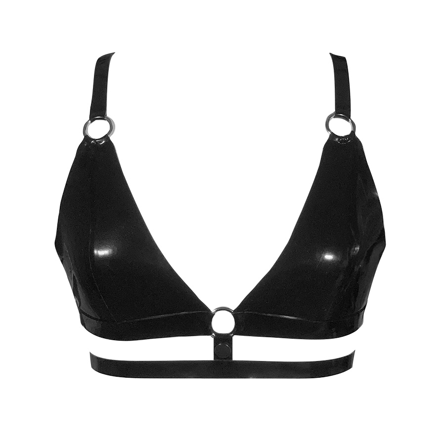 Atsuko Kudo Latex Triangle Bra in Supatex Black