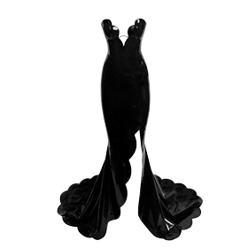Atsuko Kudo Latex Tulip Gown in Supatex Black