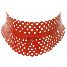 Atsuko Kudo Latex Ultra Filigree Lace Choker in Supatex Red
