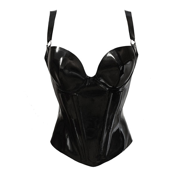 Atsuko Kudo Latex Wonder Cup Corset in Supatex Black