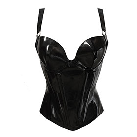 Atsuko Kudo Latex Wonder Cup Corset in Supatex Black