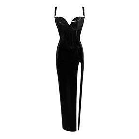 Atsuko Kudo Latex Wonder Cup Evening Dress in Supatex Black