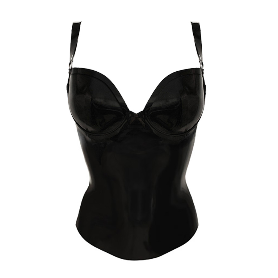 Atsuko Kudo Latex Wonder Cup Top in supatex black